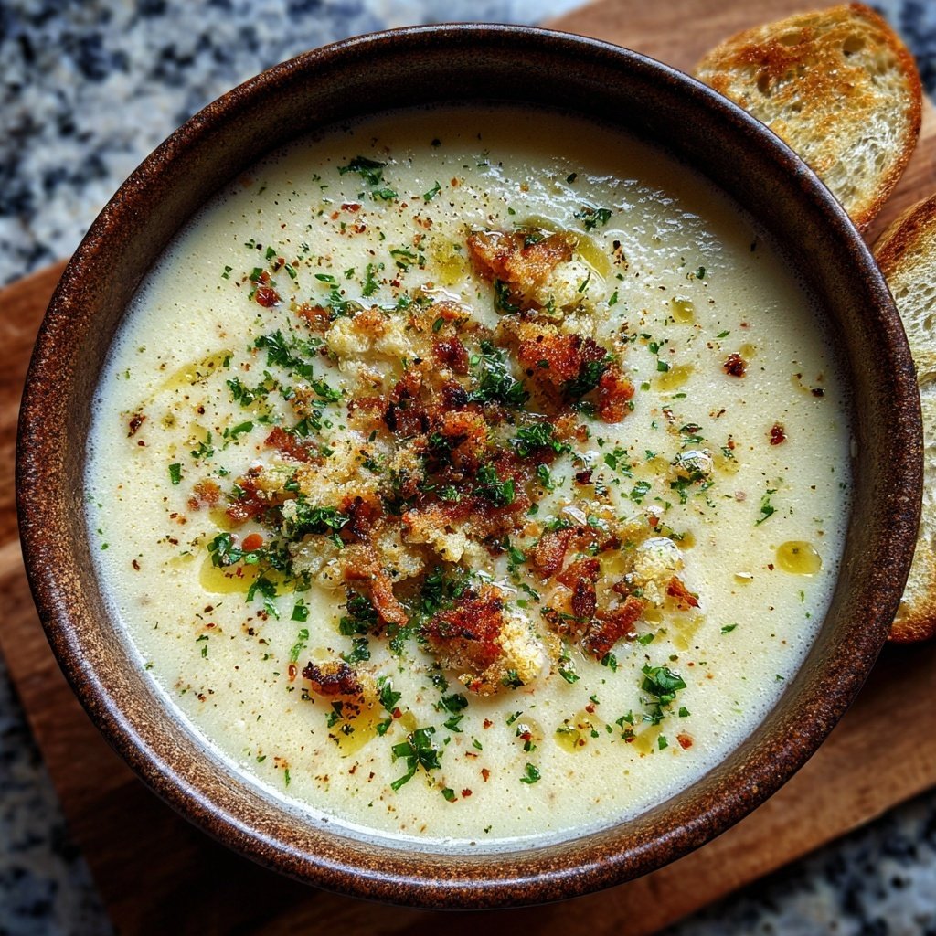 Blumenkohlsuppe mit Knoblauch