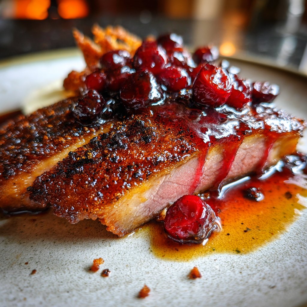 Entenbrust mit Kirschsauce