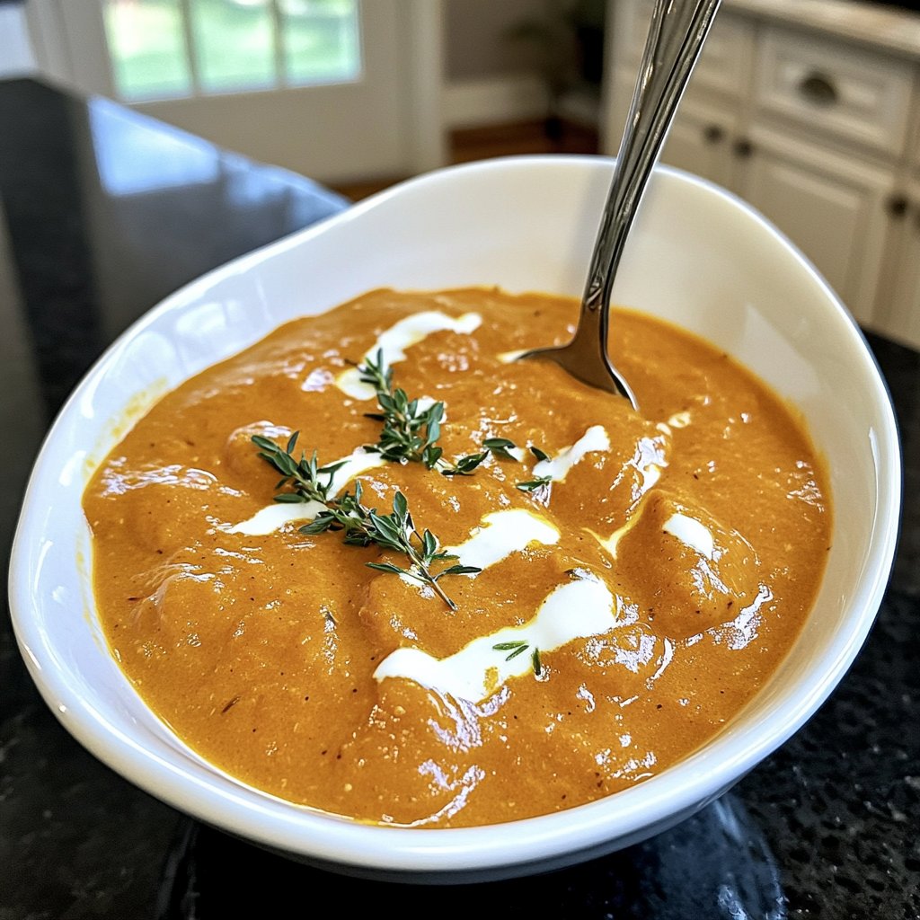 Kürbissuppe mit Thymian