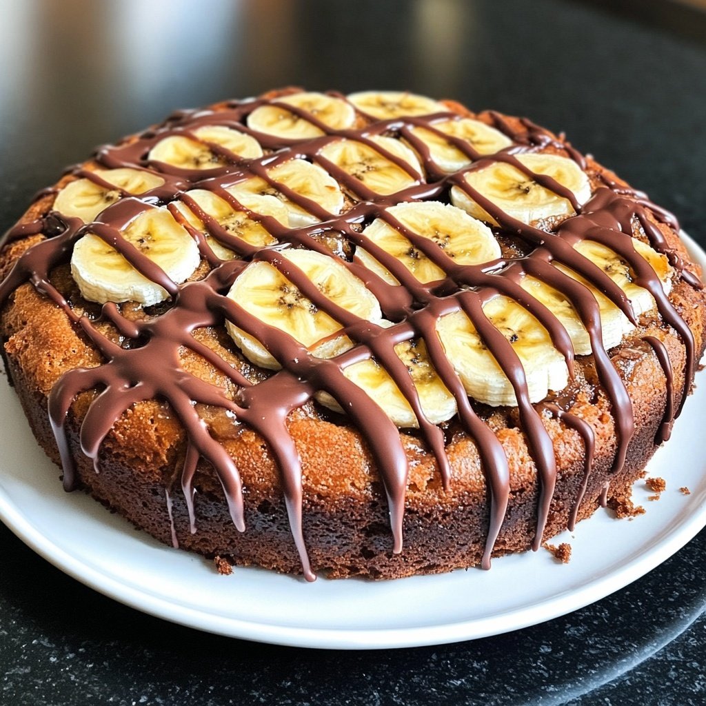 Bananenkuchen mit Schokoguss