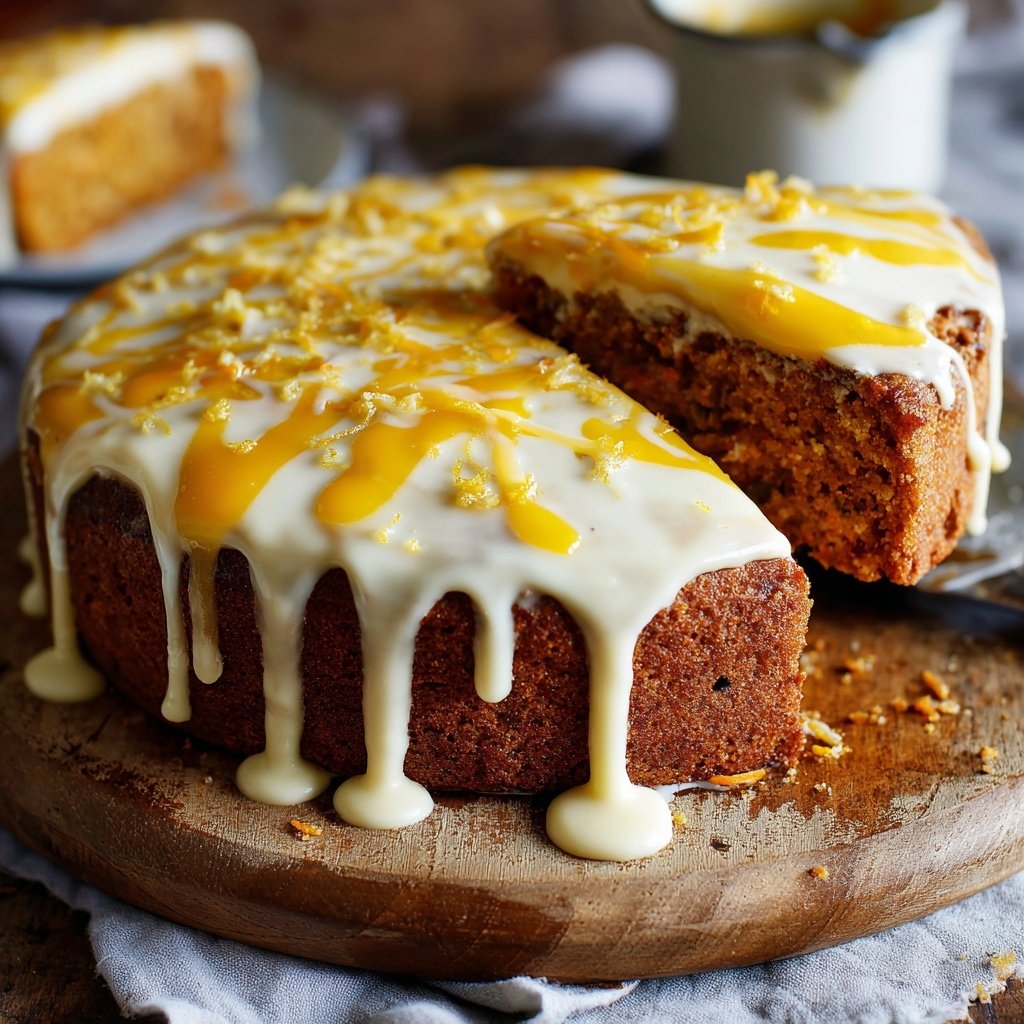 Karottenkuchen Mit Orangen Joghurt Glasur