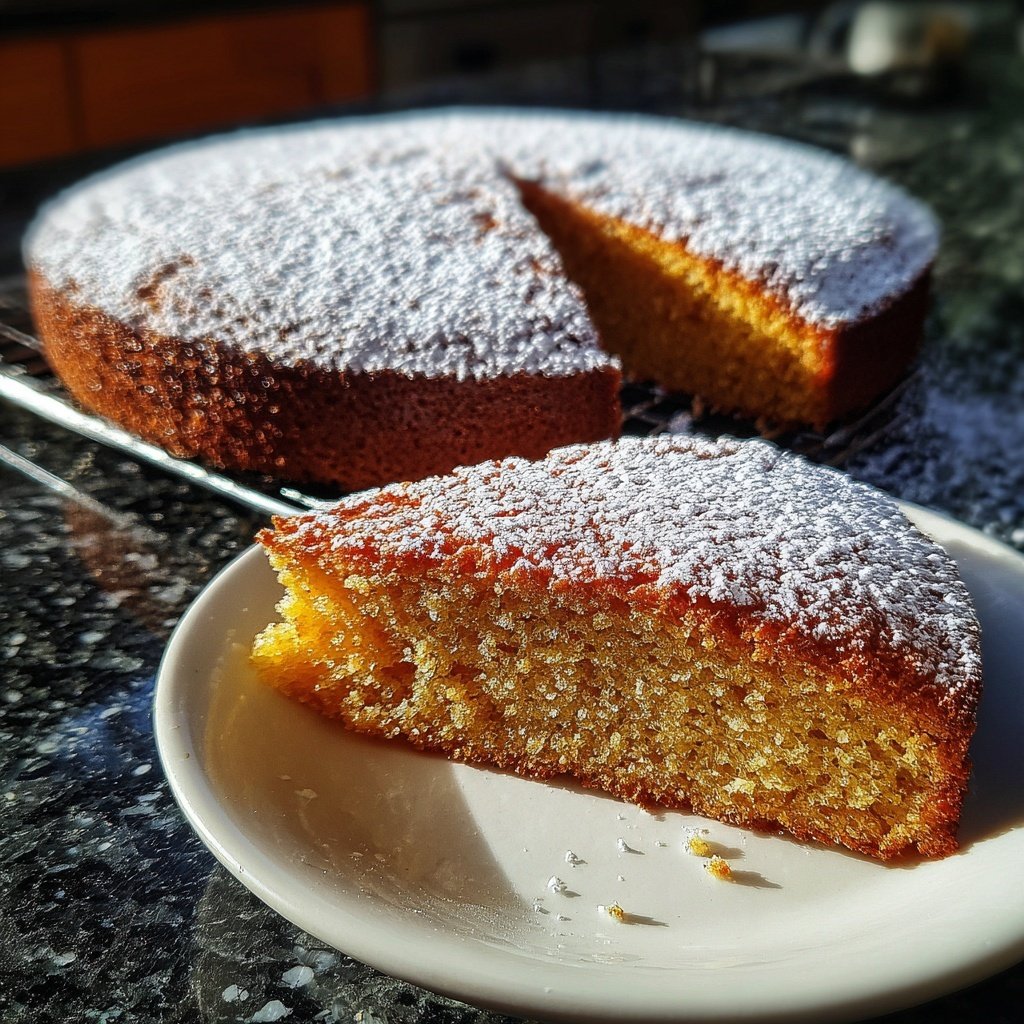 Zitronenkuchen mit Puderzucker