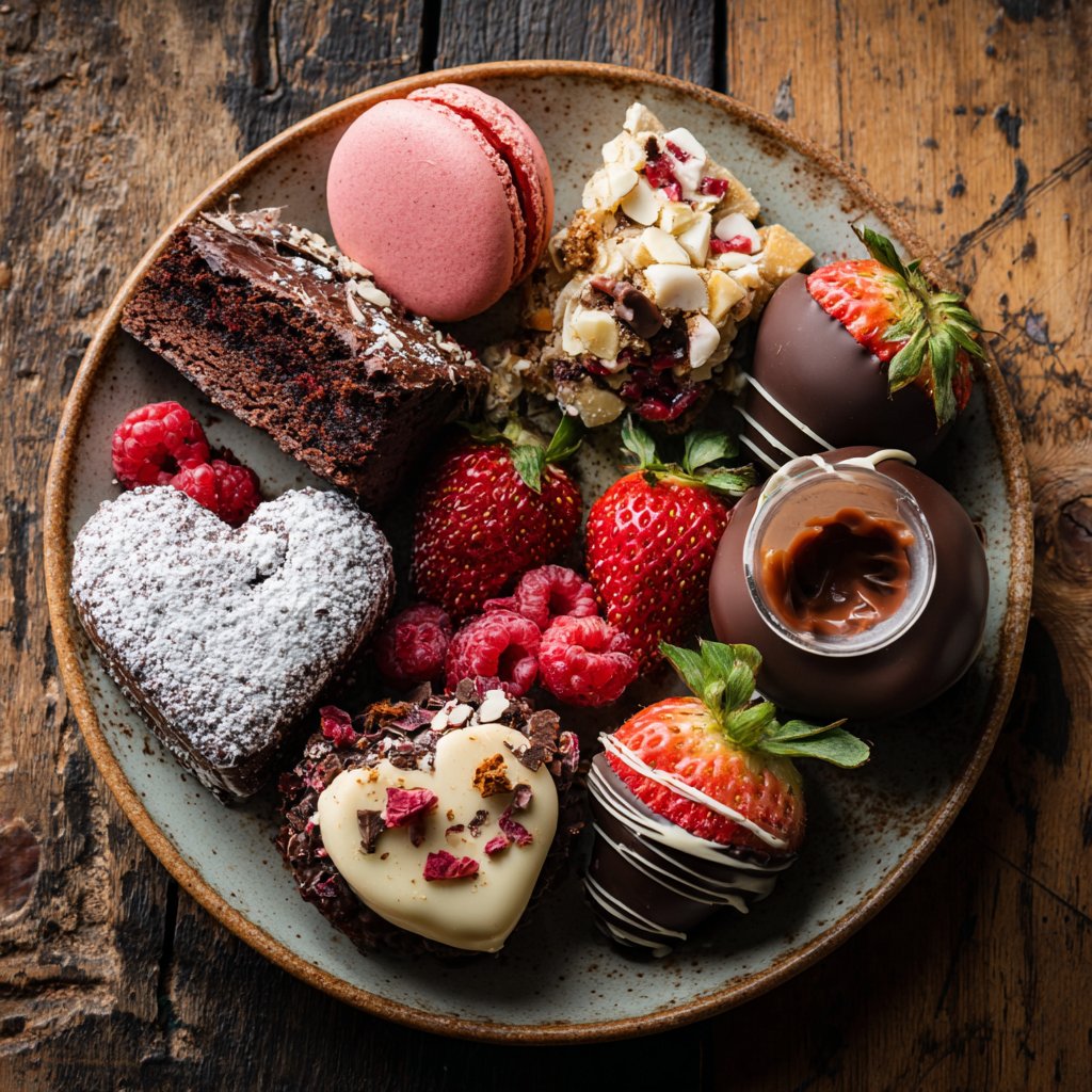 Dessertplatte für Verliebte